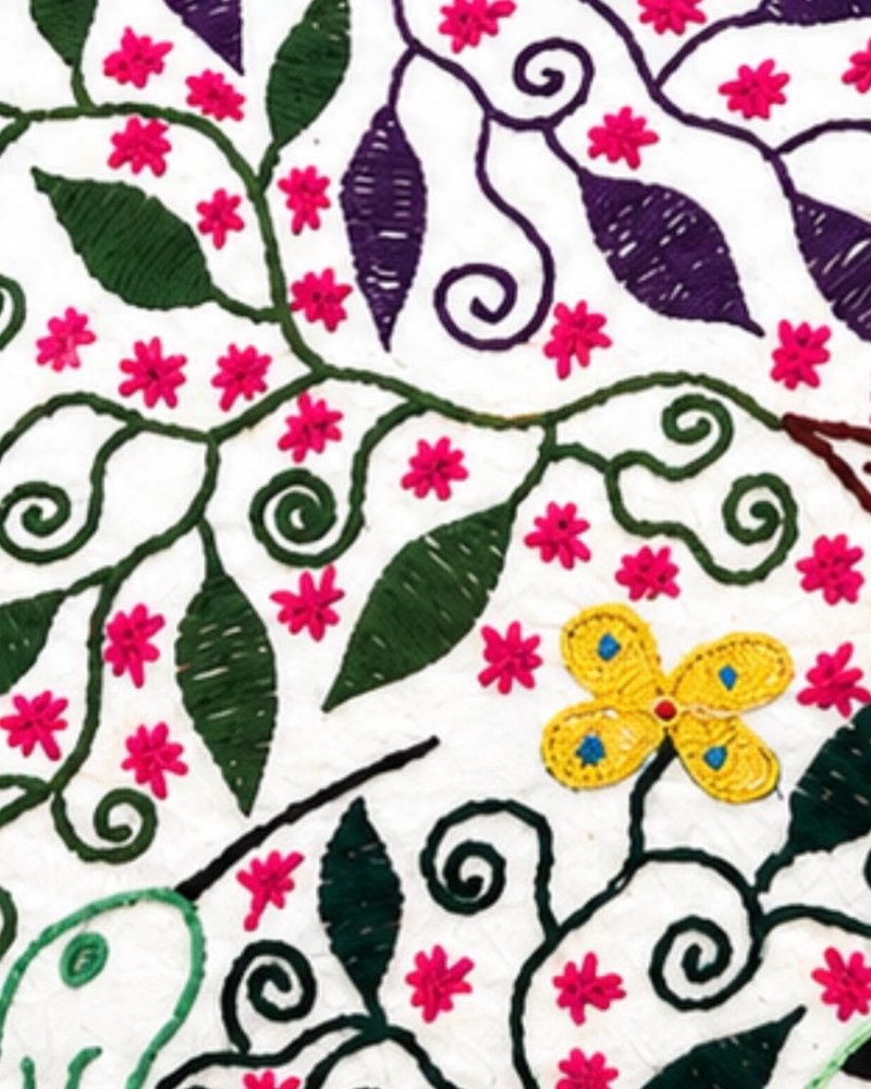 Hand-Embroidered Shipibo Cushion – No. 5