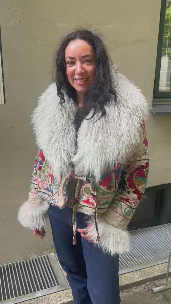 The Afghan Coat Martina No. 9 by Lunaré – video clip of the coat on model.
